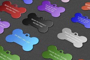 Hundemarke Knochen mit Gravur