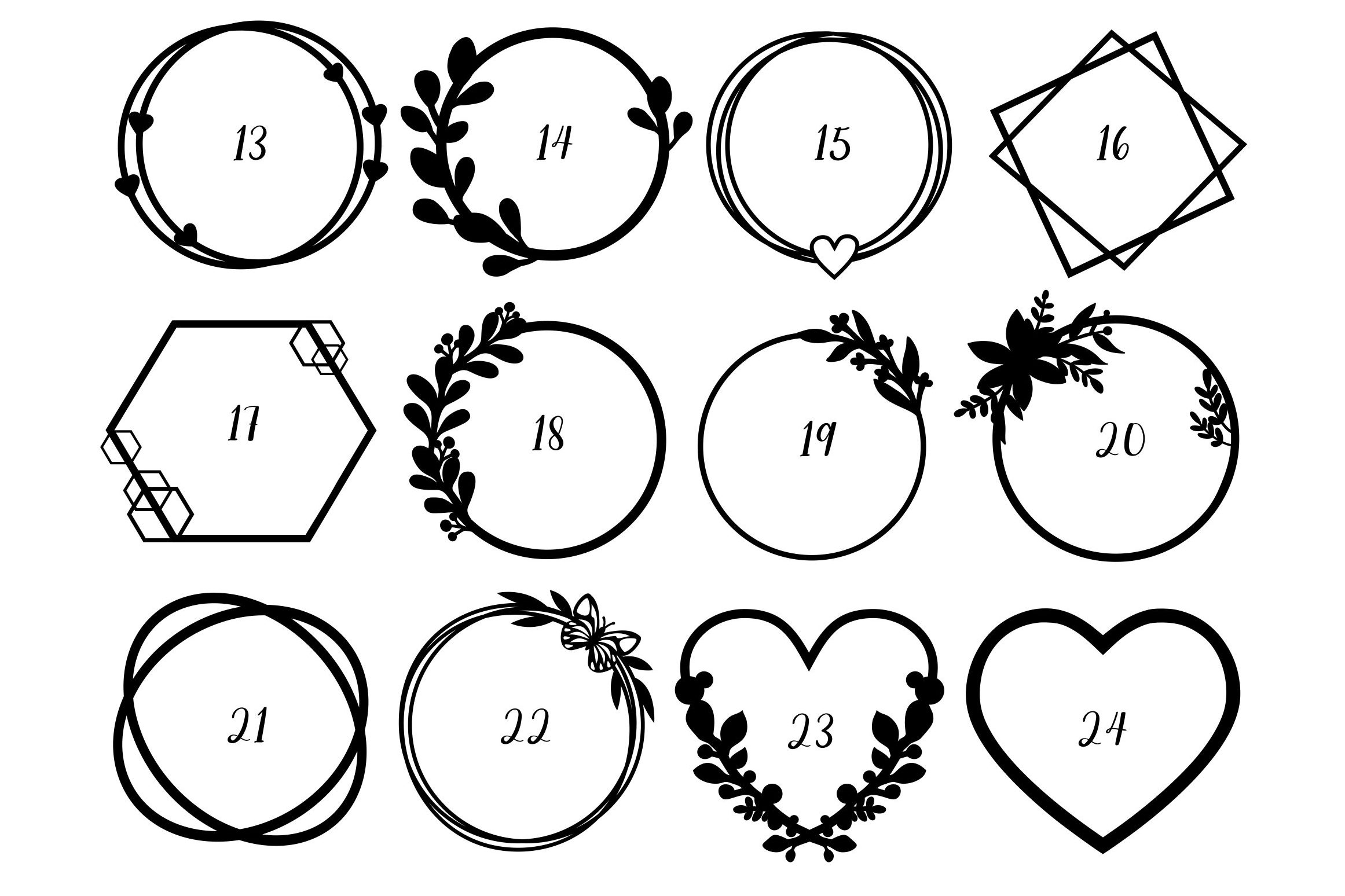Rahmen Verschiedene Rahmenformen für den Laserschnitt