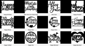 Cake Topper zum Geburtstag, Kuchenstecker aus Holz