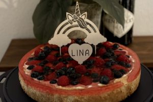 Cake Topper zum Geburtstag, Kuchenstecker aus Holz