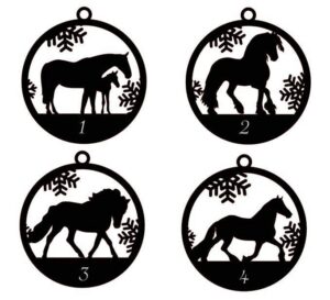 Pferde-Weihnachtskugel aus Holz, personalisiert, Namensgravur